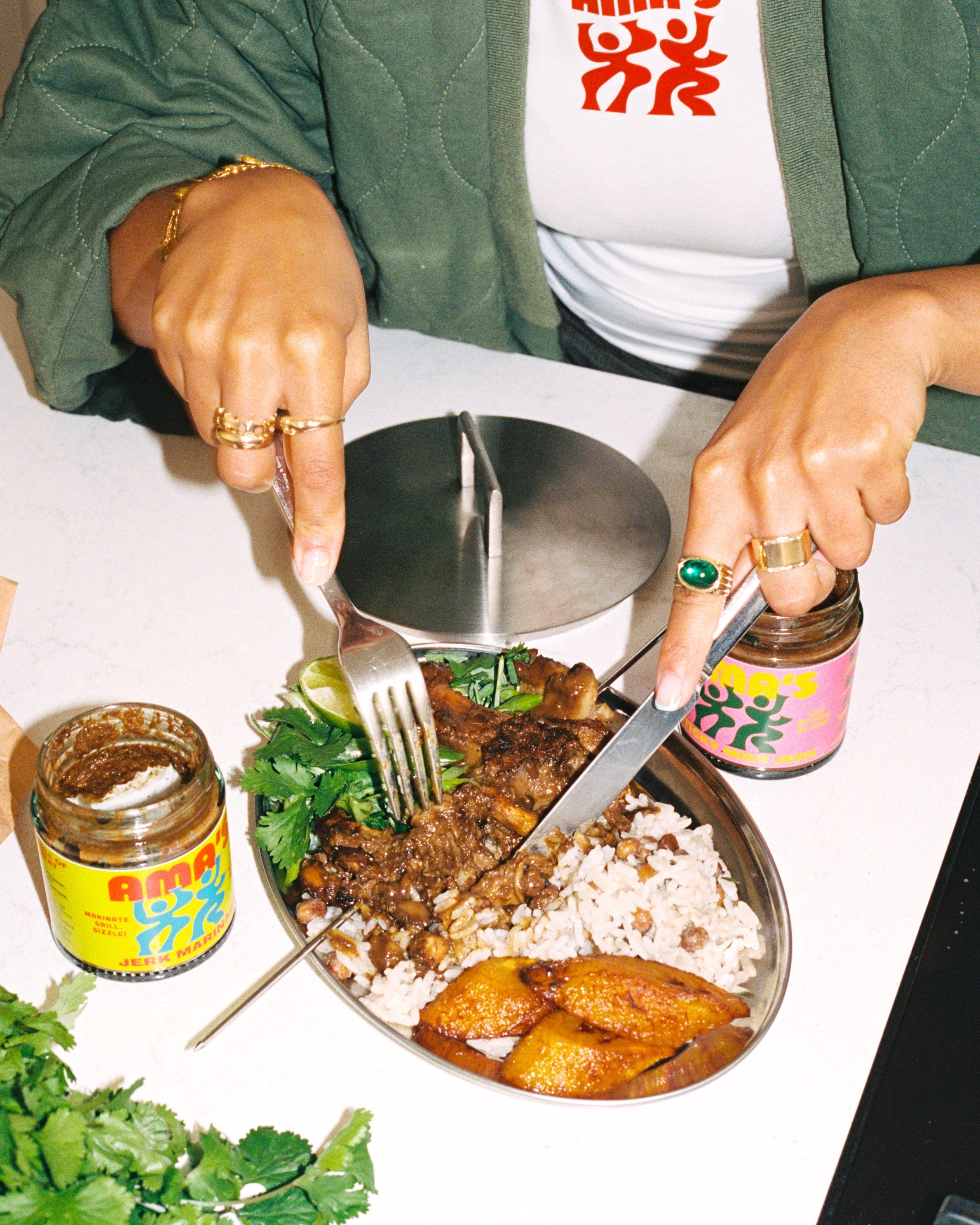 Jerk Skwered Oyster Mushrooms