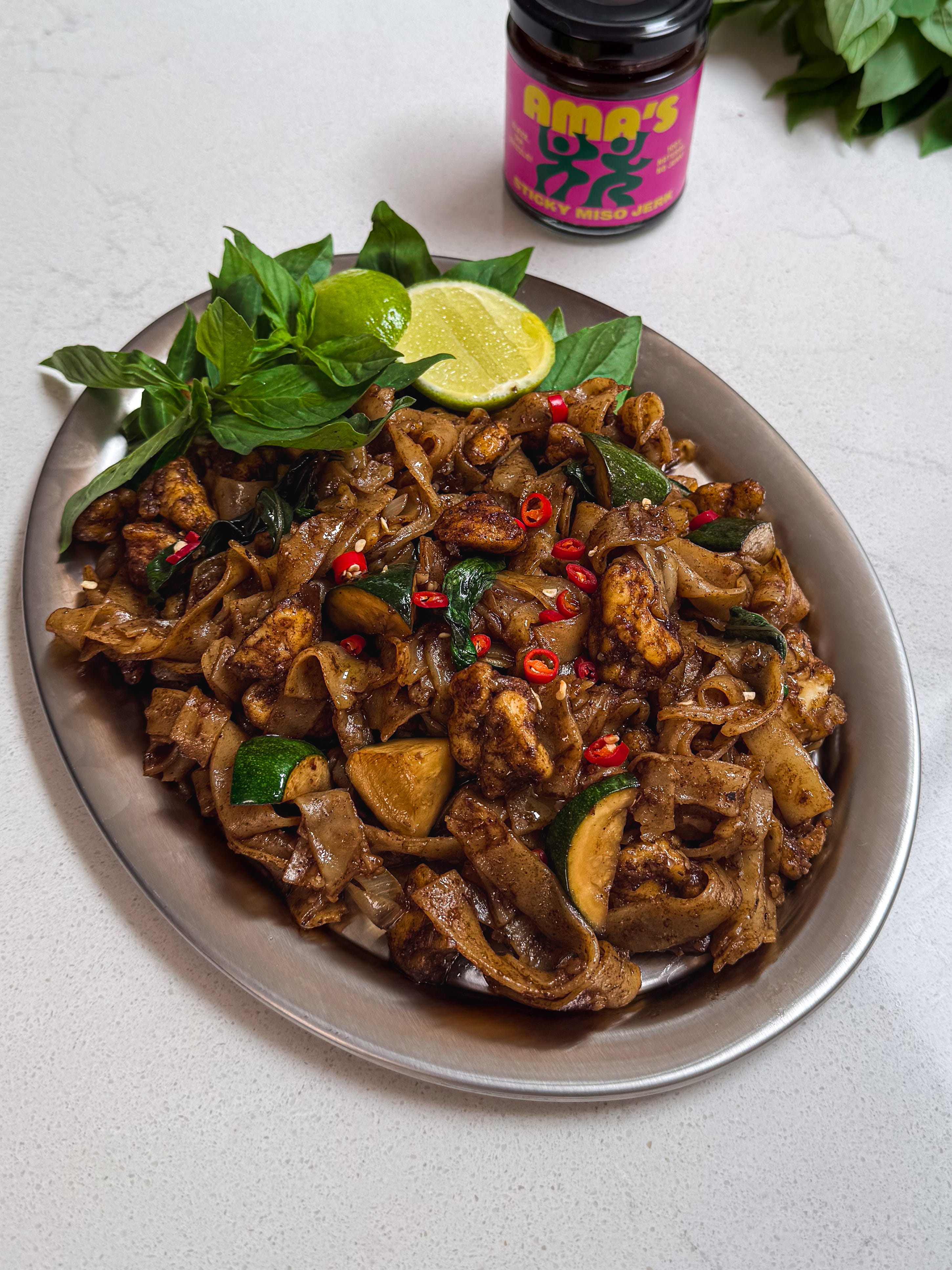 Sticky Miso Jerk Drunken Noodles