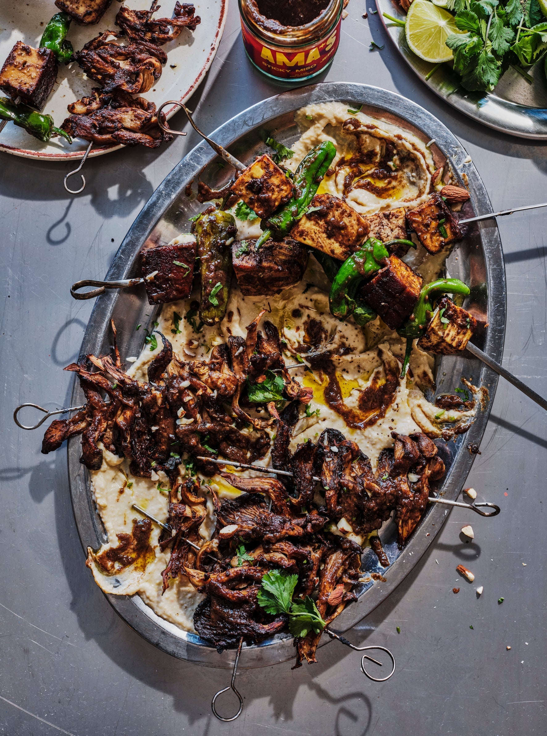 Sticky Miso Jerk Veg & Tofu Skewers