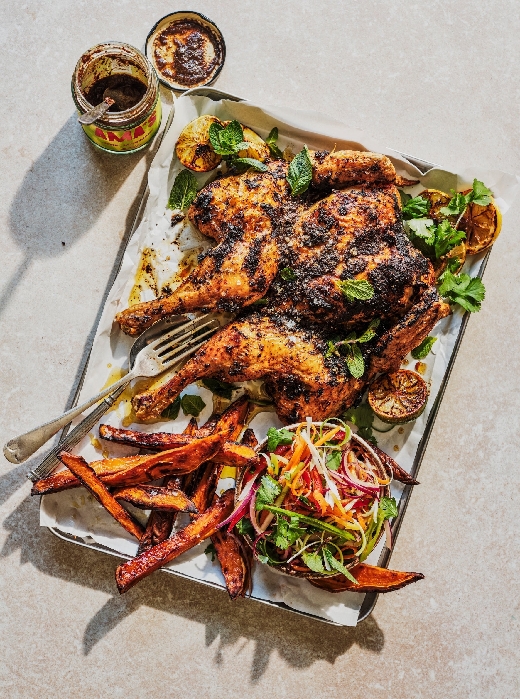 Oven-Roasted Spatchcock Jerk Chicken